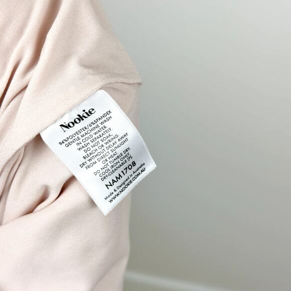 Nookie Hollywood Midi Dress Blush Pink Bodycon Stretch Knit Cocktail Small NWT - Picture 5 of 13